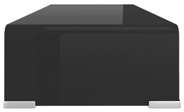 Átlátszó üveg TV/monitor állvány 60x25x11 cm