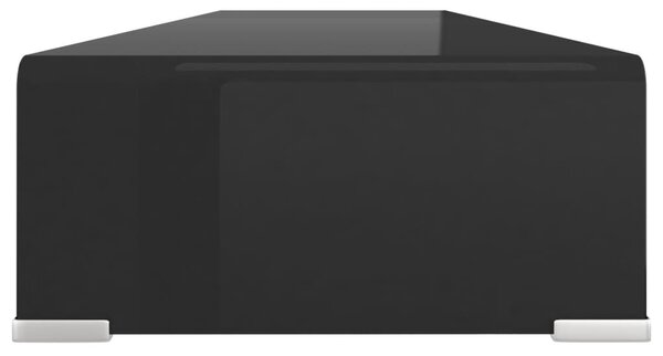 Fekete üveg TV/monitor állvány 110x30x13 cm