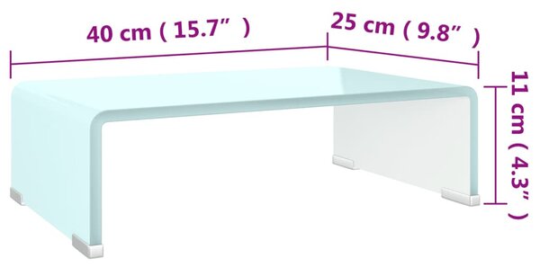 Zöld üveg TV állvány/monitor magasító 40 x 25 x 11 cm