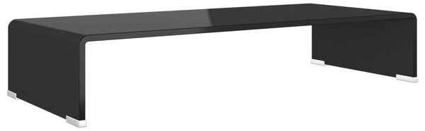 Fekete üveg TV/monitor állvány 70x30x13 cm