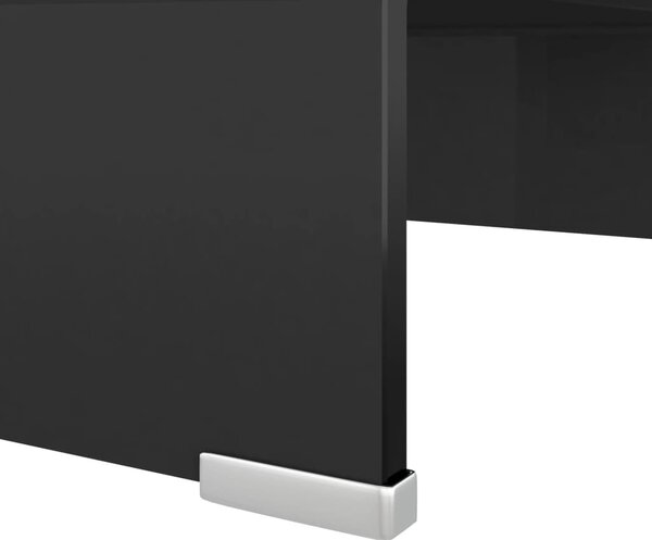 Fekete üveg TV/monitor állvány 40x25x11 cm