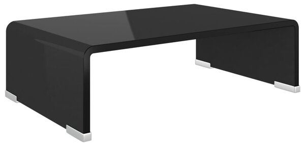 Fekete üveg TV/monitor állvány 40x25x11 cm