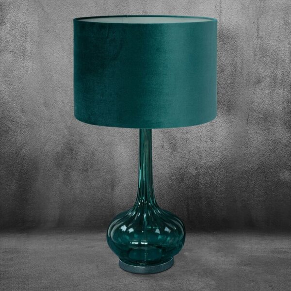 Sami asztali lámpa bársony búrával Türkiz 38x38x70 cm