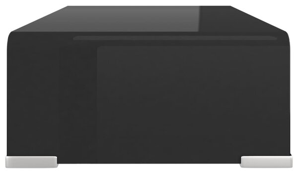 Fekete üveg TV/monitor állvány 40x25x11 cm