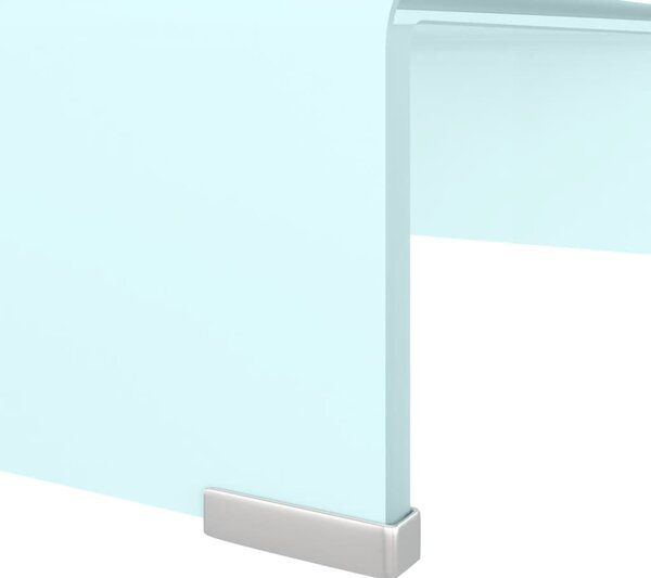 Zöld üveg TV állvány/monitor magasító 40 x 25 x 11 cm