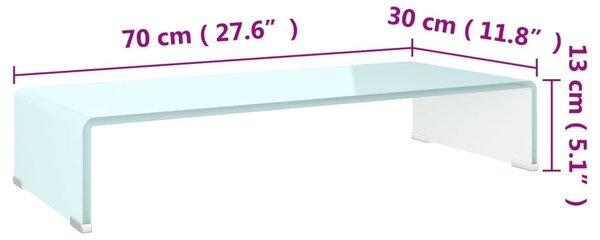 Zöld üveg TV állvány/monitor magasító 70 x 30 x 13 cm