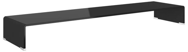 Fekete üveg TV/monitor állvány 120x30x13 cm