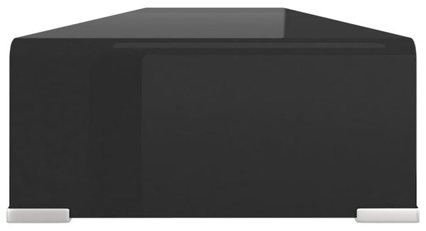 Fekete üveg TV/monitor állvány 120x30x13 cm