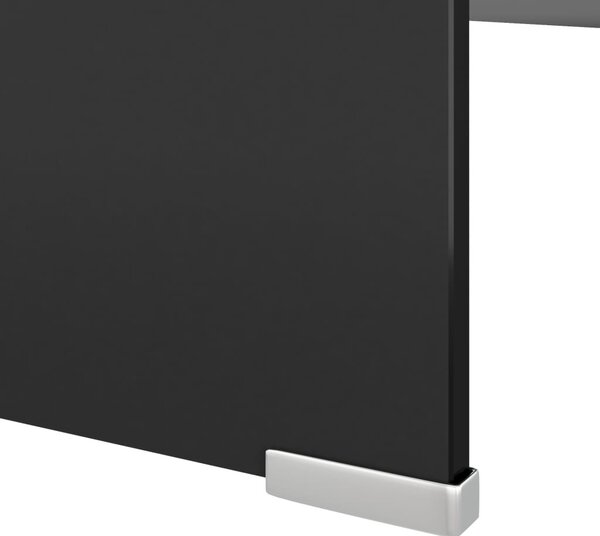 Fekete üveg TV/monitor állvány 120x30x13 cm