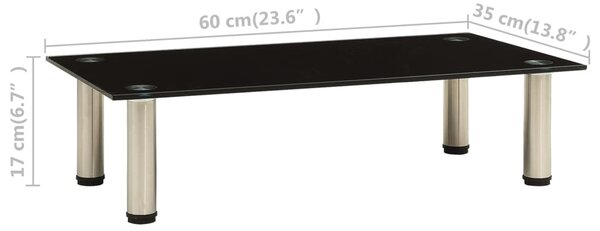 322761 TV Stand Black 60x35x17 cm Tempered Glass