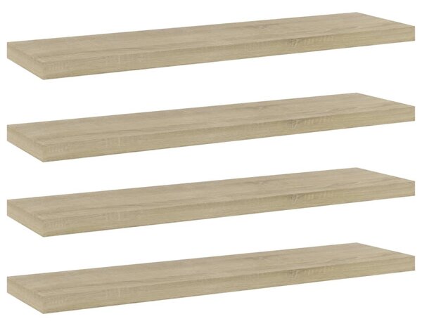 4 db sonoma tölgy színű szerelt fa könyvespolc 40 x 10 x 1,5 cm