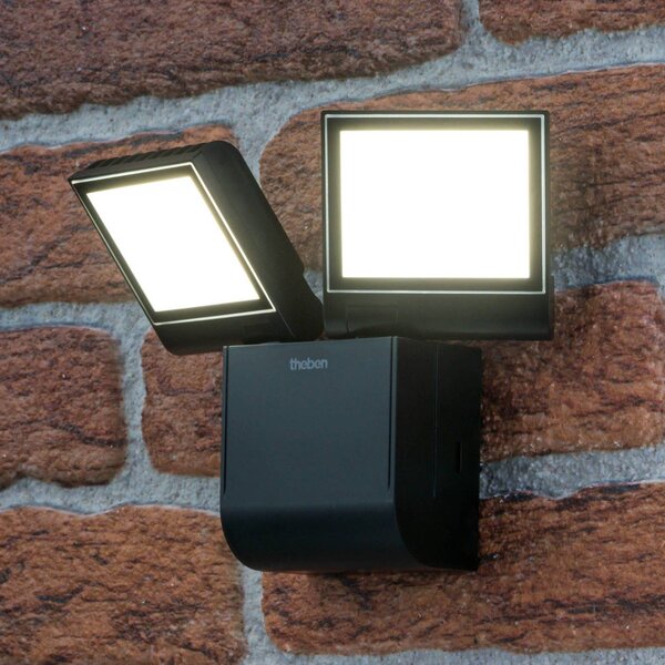 Theben LED kültéri fali lámpa theLeda S17-100L, fekete, 2-lámpás, Fekete, Műanyag