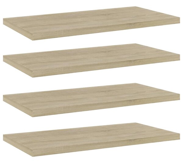 4 db sonoma tölgy színű szerelt fa könyvespolc 40 x 20 x 1,5 cm