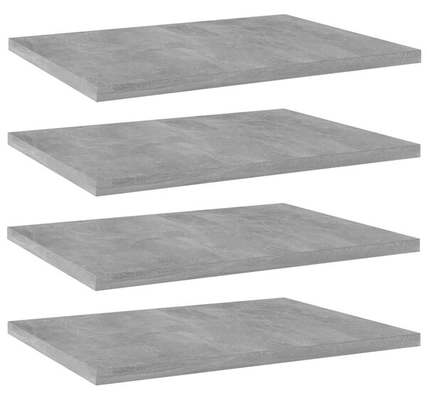 4 db betonszürke szerelt fa könyvespolc 40 x 30 x 1,5 cm