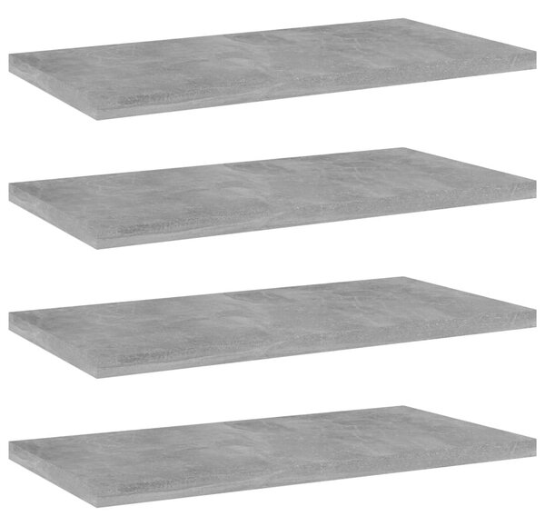 4 db betonszürke szerelt fa könyvespolc 40 x 20 x 1,5 cm