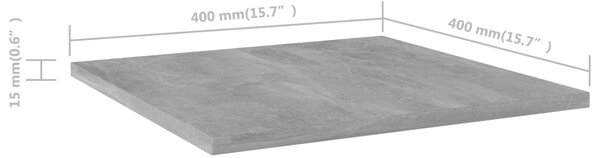 8 db betonszürke szerelt fa könyvespolc 40 x 40 x 1,5 cm