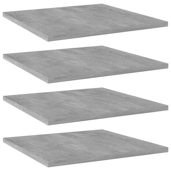 4 db betonszürke szerelt fa könyvespolc 40 x 40 x 1,5 cm