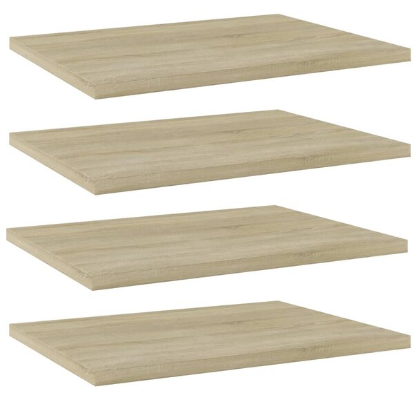 4 db sonoma tölgy színű szerelt fa könyvespolc 40 x 30 x 1,5 cm