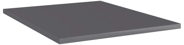 8 db magasfényű szürke szerelt fa könyvespolc 40 x 50 x 1,5 cm
