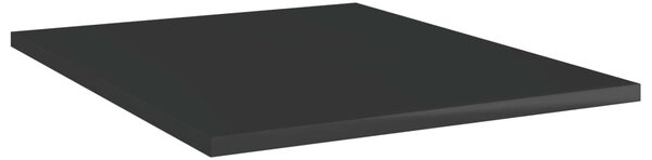 8 db magasfényű fekete szerelt fa könyvespolc 40 x 50 x 1,5 cm