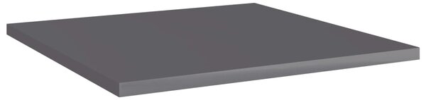 8 db magasfényű szürke szerelt fa könyvespolc 40 x 40 x 1,5 cm