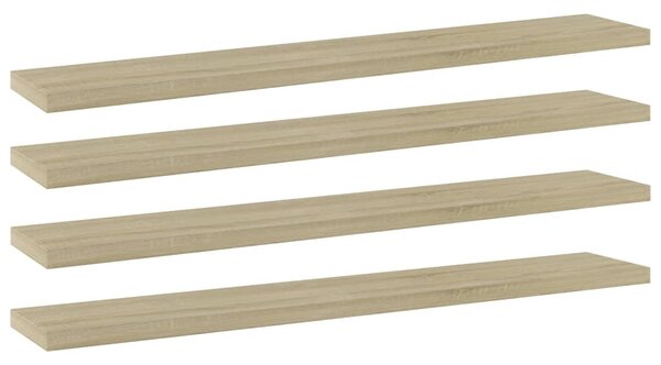 4 db sonoma-tölgy színű forgácslap könyvespolc 60 x 10 x 1,5 cm