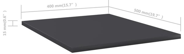 8 db szürke szerelt fa könyvespolc 40 x 50 x 1,5 cm