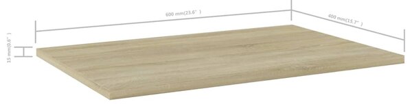 4 db sonoma tölgy színű szerelt fa könyvespolc 60 x 40 x 1,5 cm
