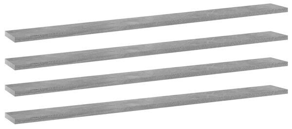 4 db betonszürke szerelt fa könyvespolc 100 x 10 x 1,5 cm