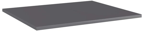 8 db magasfényű szürke szerelt fa könyvespolc 60 x 50 x 1,5 cm