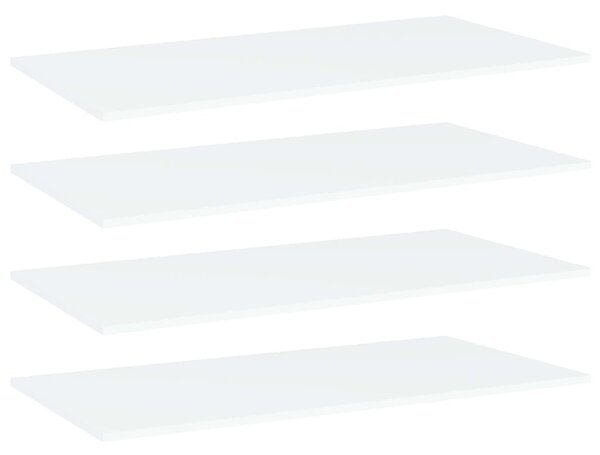 VidaXL 4 db fehér szerelt fa könyvespolc lap 80 x 20 x 1,5 cm
