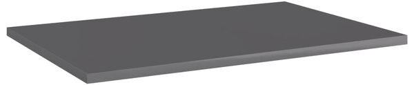 8 db magasfényű szürke szerelt fa könyvespolc 60 x 40 x 1,5 cm
