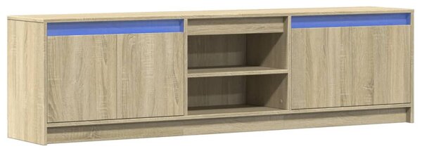 Sonoma tölgy színű szerelt fa LED-es TV-szekrény 180x34x50 cm