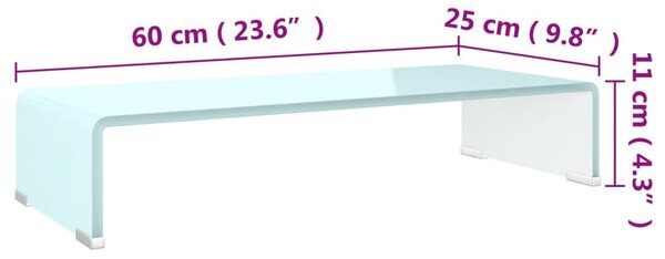 Zöld üveg TV állvány/monitor magasító 60 x 25 x 11 cm