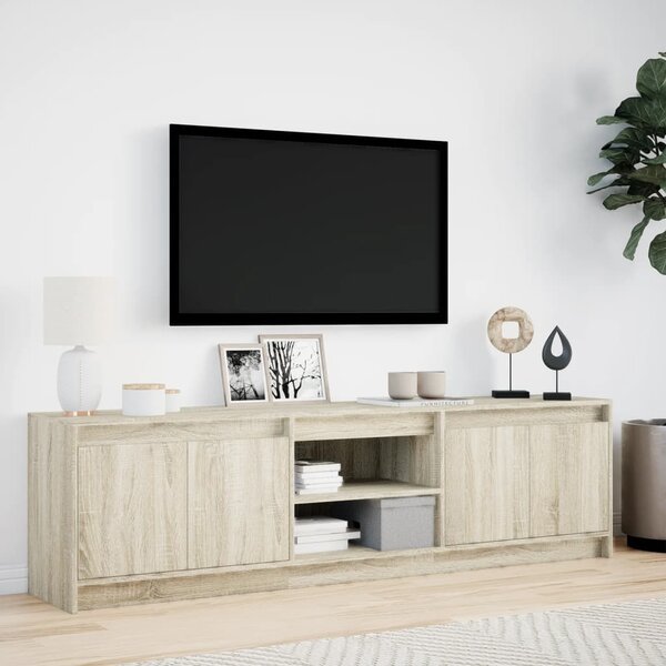 Sonoma tölgy színű szerelt fa LED-es TV-szekrény 180x34x50 cm