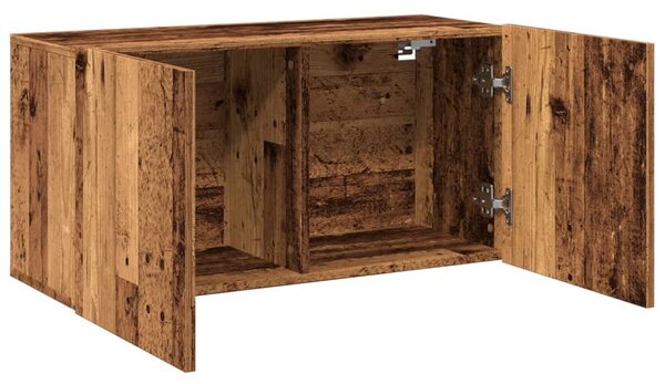 Antik fa színű falra szerelhető TV-szekrény 80 x 30 x 41 cm