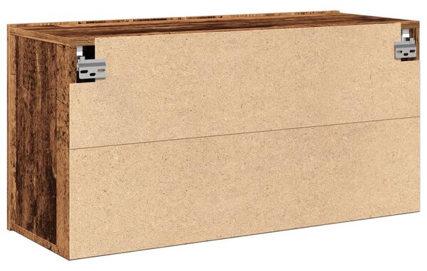 Antik fa színű falra szerelhető TV-szekrény 80 x 30 x 41 cm