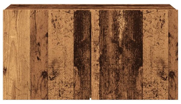 Antik fa színű falra szerelhető TV-szekrény 80 x 30 x 41 cm