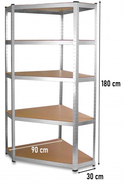 Aldabra GC9030 sarok álló polc, 90x180x30 cm