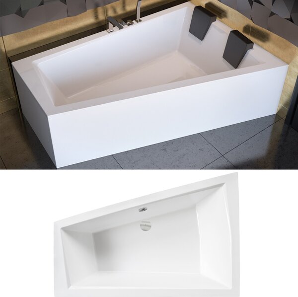 Besco INTIMA DUO 170x125 jobbos aszimmetrikus íves akril sarokkád
