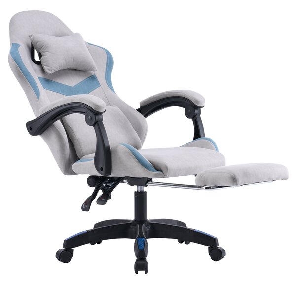 KONDELA Irodai/gamer szék, szürke/kék, ZODIA