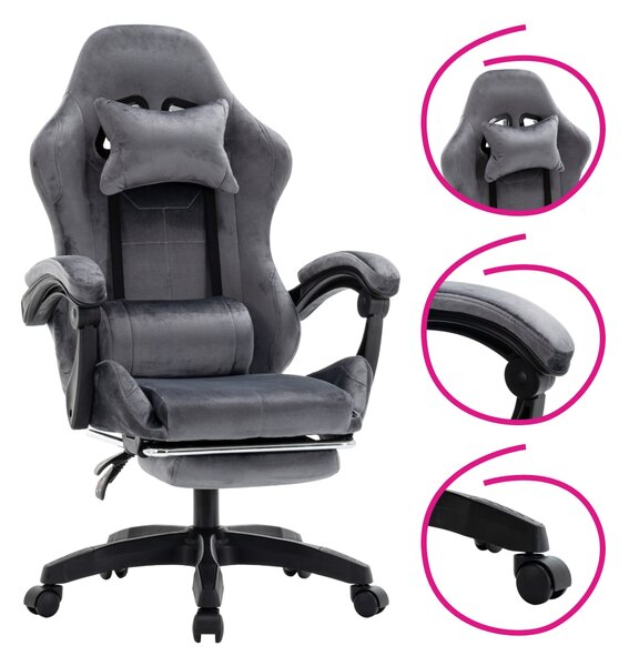 KONDELA Irodai/gamer szék, szürke, LOPES