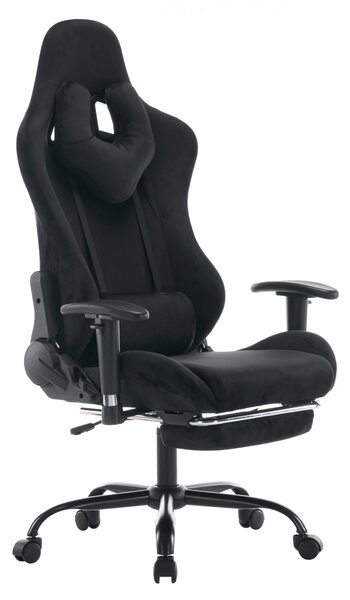 KONDELA Irodai/gamer szék, fekete Velvet szövet, SALOP