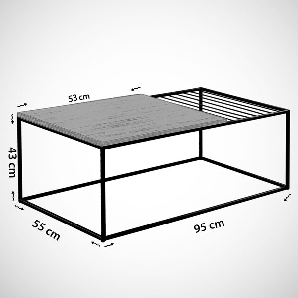 Zinus dohányzóasztal, dió, 95 cm