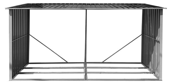 KONDELA Tűzifa tároló, antracit/fehér, 377,5x121x194 cm, DARYL TYP 4