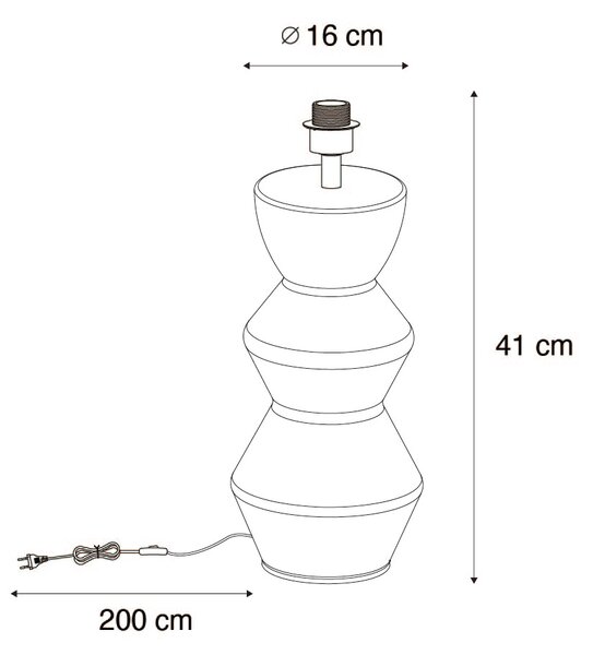 Design asztali lámpa fekete kerámia 16 cm árnyékoló nélkül - Alisia