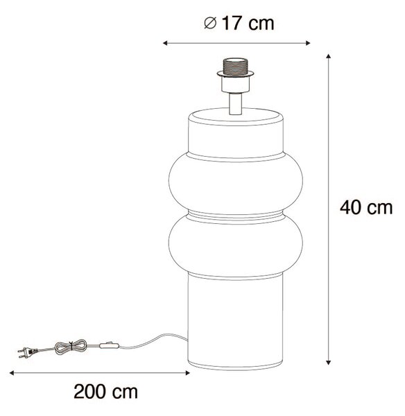 Design asztali lámpa fekete kerámia 17 cm árnyékoló nélkül - Alisia