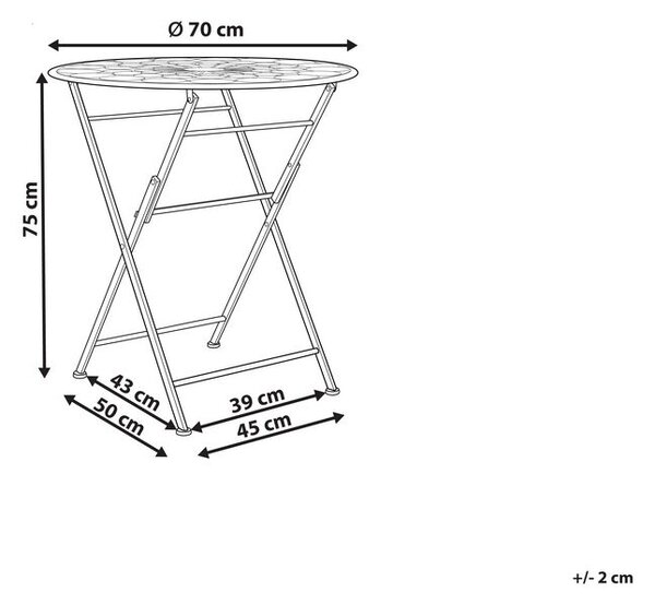 Bisztró asztal SCARIO 70 cm 70 cm Fém Piros