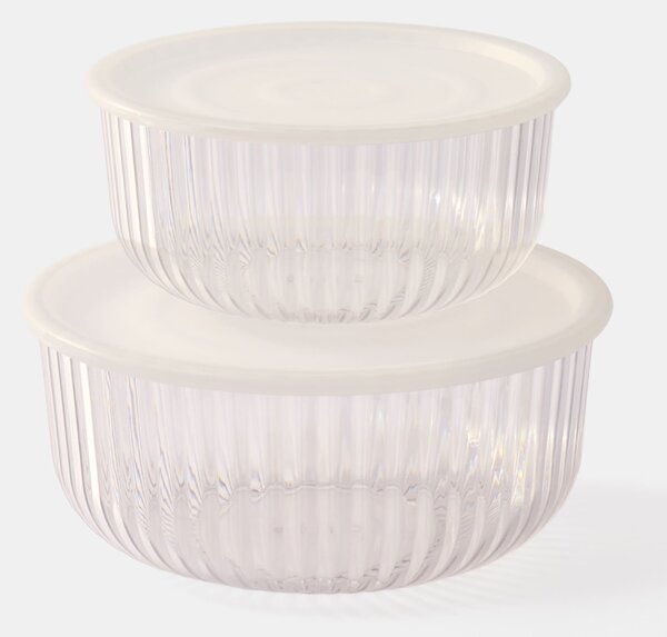 Sinsay - Bordázott ételtárolók átlátszó fedelekkel 2 pack - clear