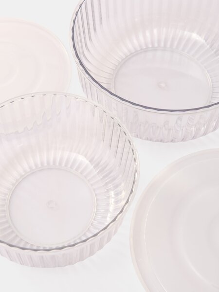 Sinsay - Bordázott ételtárolók átlátszó fedelekkel 2 pack - clear